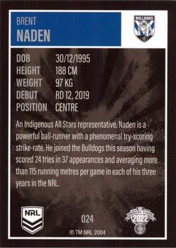 2022 NRL Elite #024 Brent Naden Back